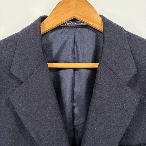 Joseph Feiss Lanificio Cashmere Wool Blazer Sport Coat Men 40S Navy Blue 2 Btn - Picture 5 of 14